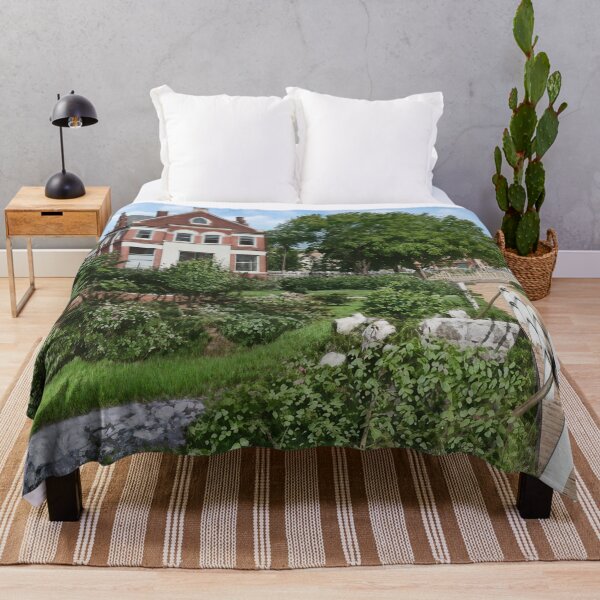 Item preview, Charming Historic Town Park with Lush Greenery & Wooden Bridge designed and sold by plugsnpixels.