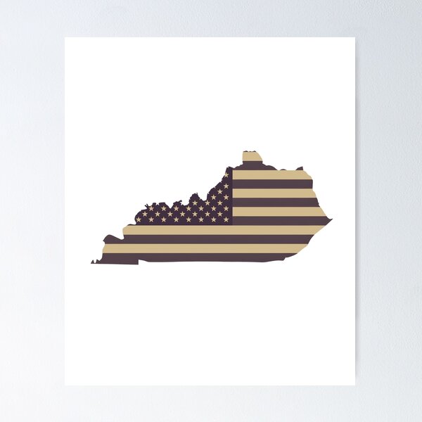 Item preview, kentucky State Vintage Stars & Stripes – Brown and Gold designed and sold by Paper Drip.
