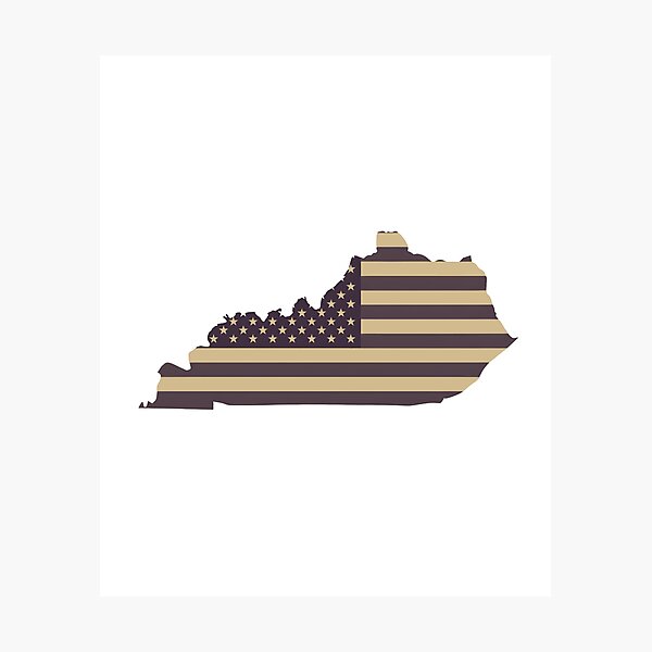 Item preview, kentucky State Vintage Stars & Stripes – Brown and Gold designed and sold by Paper Drip.