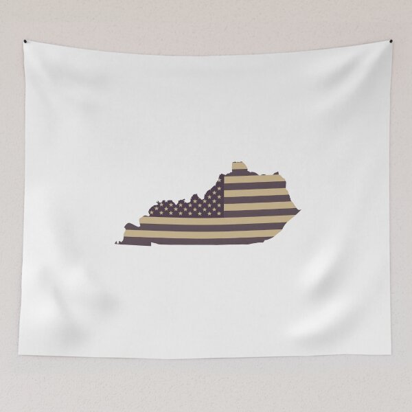 Artikelvorschau, Kentucky State Vintage Stars & Stripes – Braun und Gold entworfen und verkauft von Paper Drip.