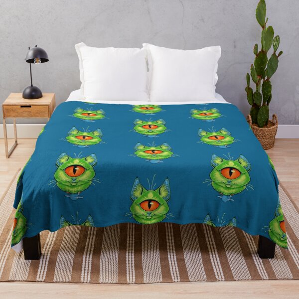 Item preview, ALIEN CAT CYCLOPS - Green designed and sold by thoughtsupnorth.