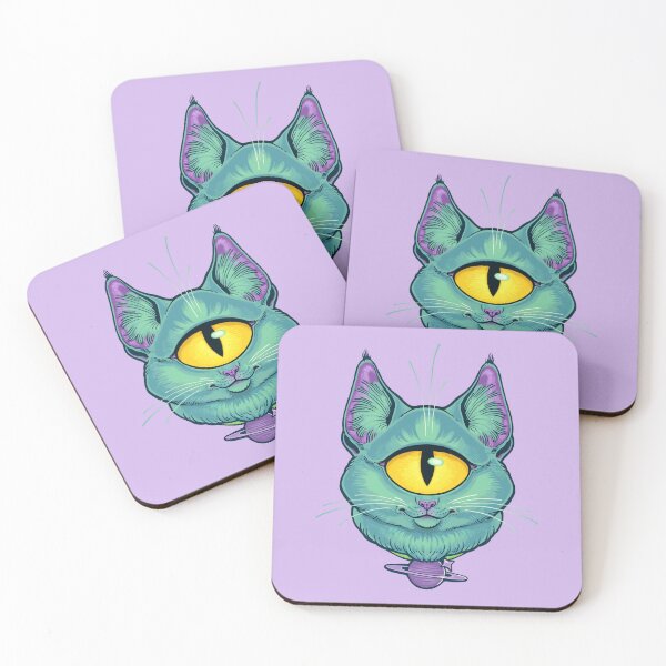 Item preview, ALIEN CAT CYCLOPS - Blue designed and sold by thoughtsupnorth.