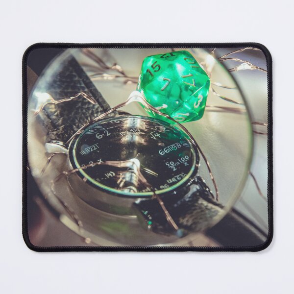 Item preview, Time, Chance, and Equations: Moody D20 Dice and Mathematical Watch Still Life designed and sold by MDB_Shop.