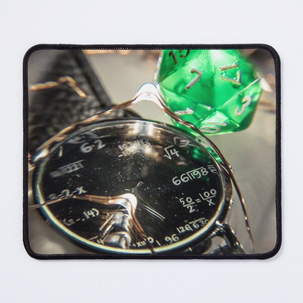 Item preview, Time, Equations, and Fate: Green D20 Dice on Mathematical Watch Face designed and sold by MDB_Shop.