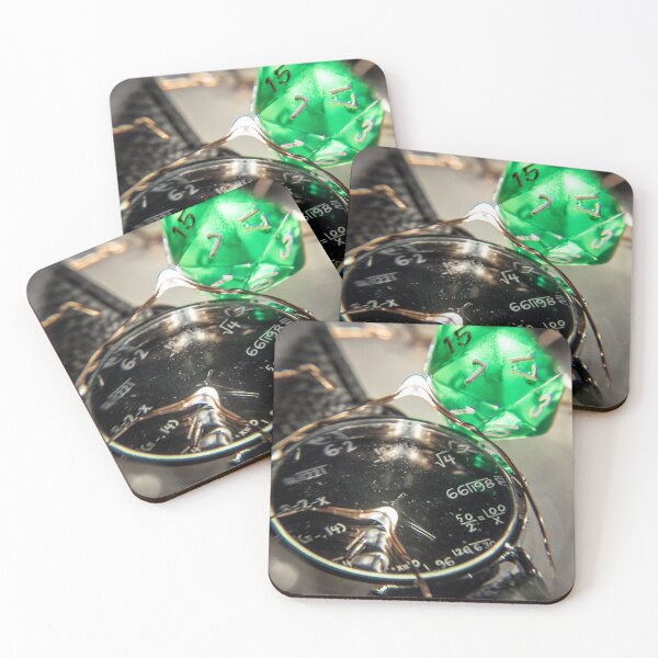Item preview, Time, Equations, and Fate: Green D20 Dice on Mathematical Watch Face designed and sold by MDB_Shop.