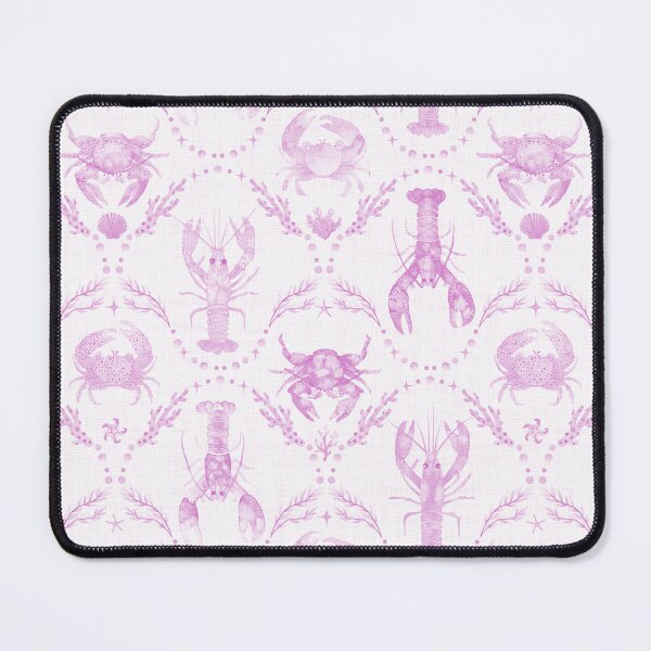 Item preview, Lobsters and Crabs Damask in Light Pink Coastal Watercolor designed and sold by KConfetti.