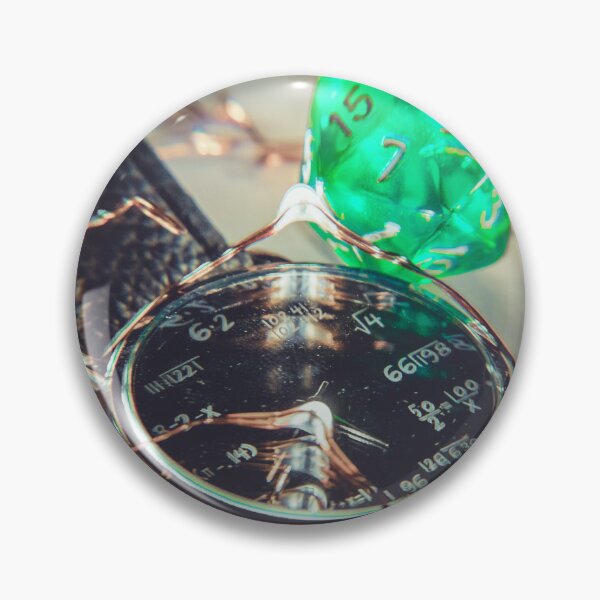 Item preview, Calculating Fate: Glowing Green D20 Dice and Mathematical Timepiece designed and sold by MDB_Shop.