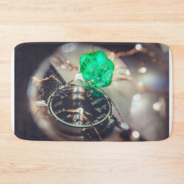 Item preview, Calculating Fate: Glowing Green D20 Dice and Mathematical Timepiece designed and sold by MDB_Shop.