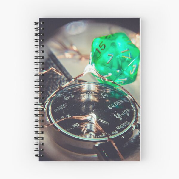 Item preview, Calculating Fate: Glowing Green D20 Dice and Mathematical Timepiece designed and sold by MDB_Shop.