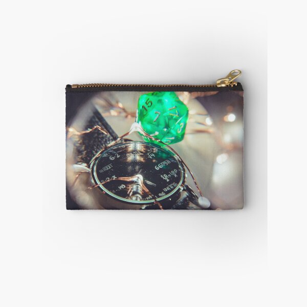 Item preview, Calculating Fate: Glowing Green D20 Dice and Mathematical Timepiece designed and sold by MDB_Shop.