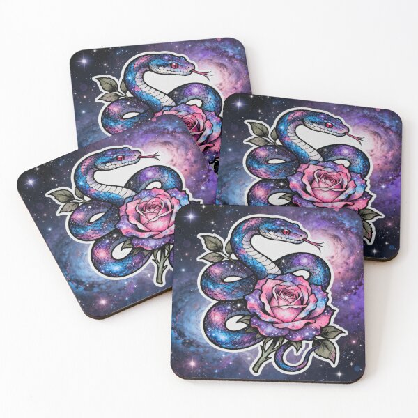 Item preview, Celestial Snake and Rose - Galaxy Tattoo Art designed and sold by CosmicHartonn.