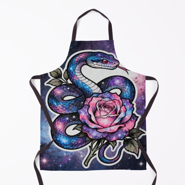 Artikelvorschau, Himmlische Schlange und Rose – Galaxie-Tattoo-Kunst entworfen und verkauft von CosmicHartonn.