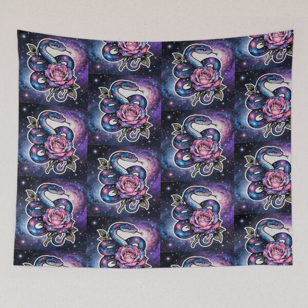 Item preview, Celestial Snake and Rose - Galaxy Tattoo Art designed and sold by CosmicHartonn.