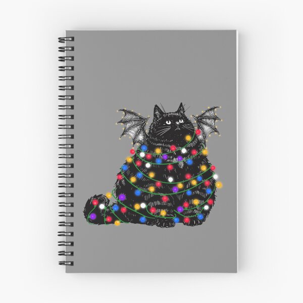 Item preview, Chonky Black Bat Cat In Christmas Lights designed and sold by KilkennyCat Art.