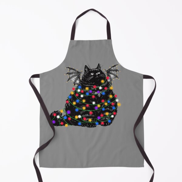Item preview, Chonky Black Bat Cat In Christmas Lights designed and sold by KilkennyCat Art.