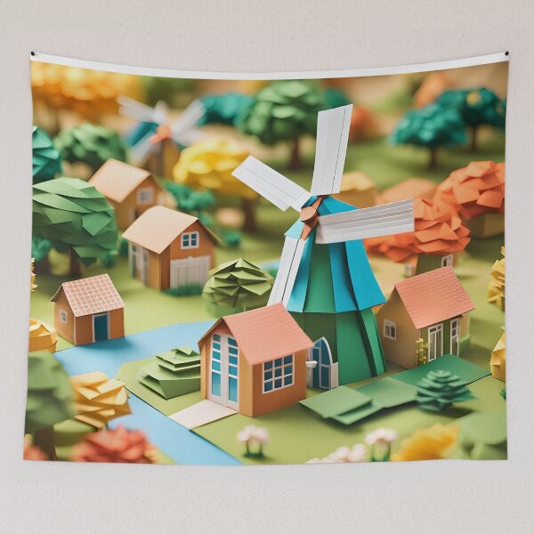 Item preview, Origami Art - Windmill Retreat: A Quaint B&B in the Countryside designed and sold by ArtfulFolds.