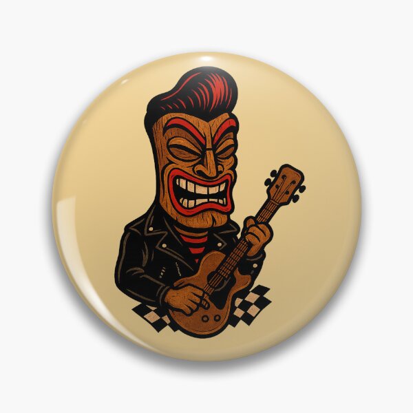 Item preview, Tiki Rockabilly Guitar Rocker Greaser Kustom Kulture designed and sold by Retroaugogo.
