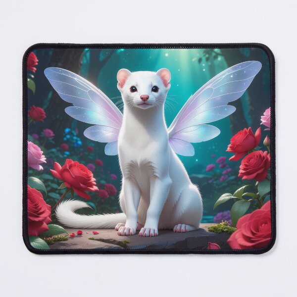 Item preview, The Rose-Court Ermine | Whimsical Faecore Stoat | Maximalist Art designed and sold by Englandbear.