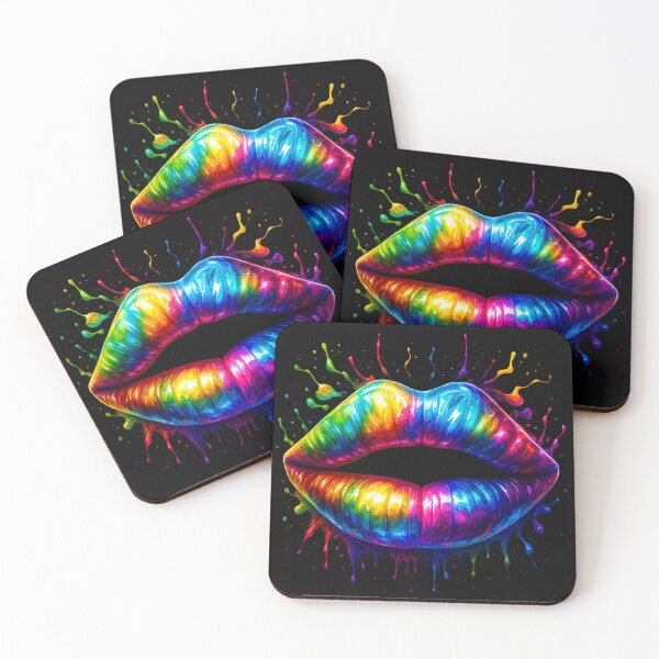 Item preview, Rainbow Splash Lips – Bold Colorful Lip Art for Pride, Fashion & Pop Lovers designed and sold by PixelExpressStudio.