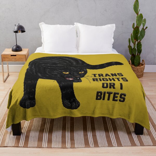 Item preview, Trans Rights Or I Bites Angry Cat Black designed and sold by Art by Veya.