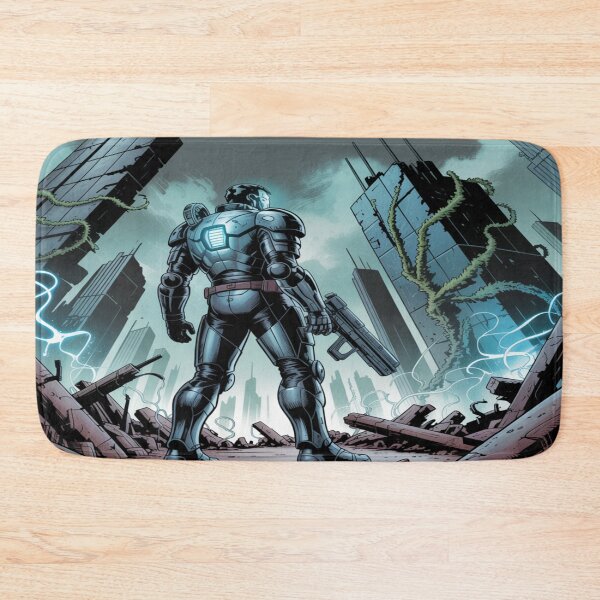 Item preview, Apocalypse Cyber Sentinel - Epic Blue Armored Mutant Overlord Fan Art Print & Apparel Design designed and sold by Midnight Veil Designs.