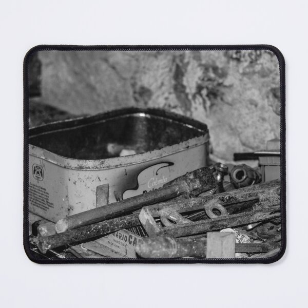 Item preview, Vintage Industrial Still Life: Monochrome Study of Rust and Tools designed and sold by MDB_Shop.