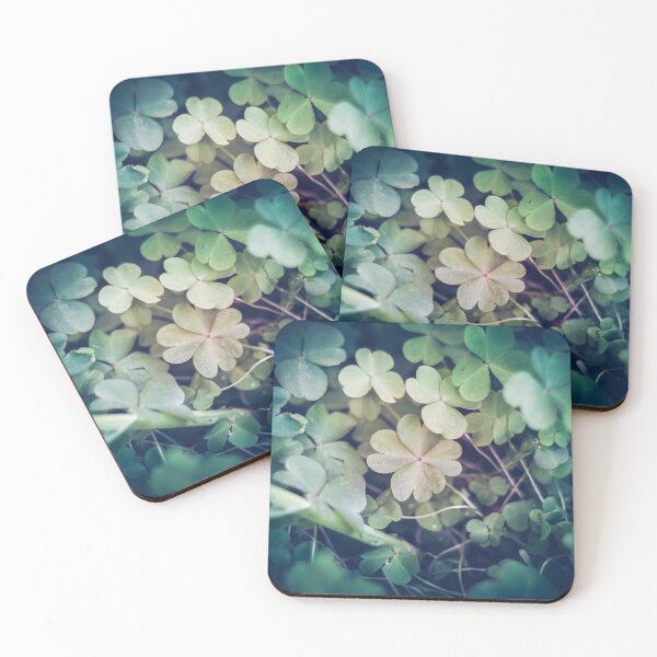 Item preview, Moody Vintage Four-Leaf Clover Field - Deep Green Lucky Charm designed and sold by MDB_Shop.