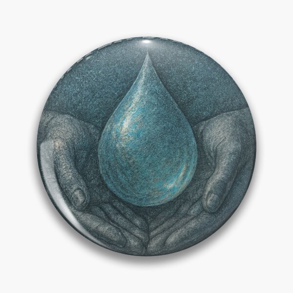 Item preview, Coin with Water Shares inscription and cupped hands holding droplet designed and sold by Creative88Art.