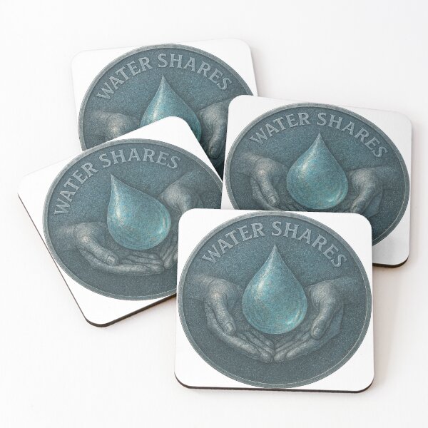 Item preview, Coin with Water Shares inscription and cupped hands holding droplet designed and sold by Creative88Art.