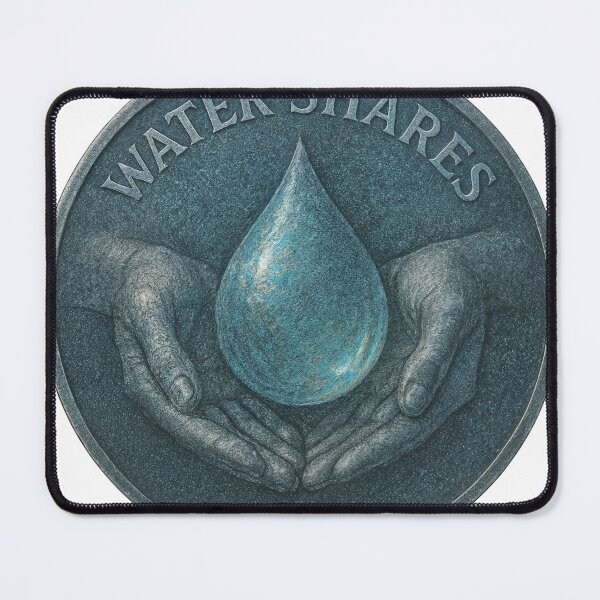 Item preview, Coin with Water Shares inscription and cupped hands holding droplet designed and sold by Creative88Art.