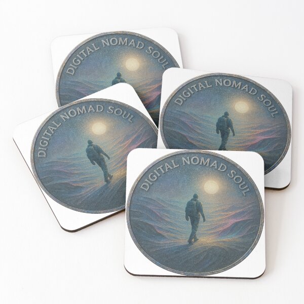 Item preview, Coin with traveler relief and DIGITAL NOMAD SOUL inscription designed and sold by Creative88Art.