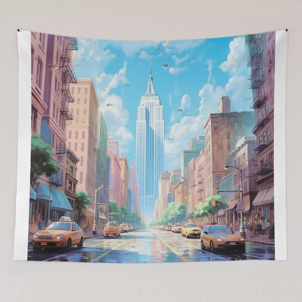 Item preview, Vibrant New York City Travel Poster Art designed and sold by LaFabricaArt.