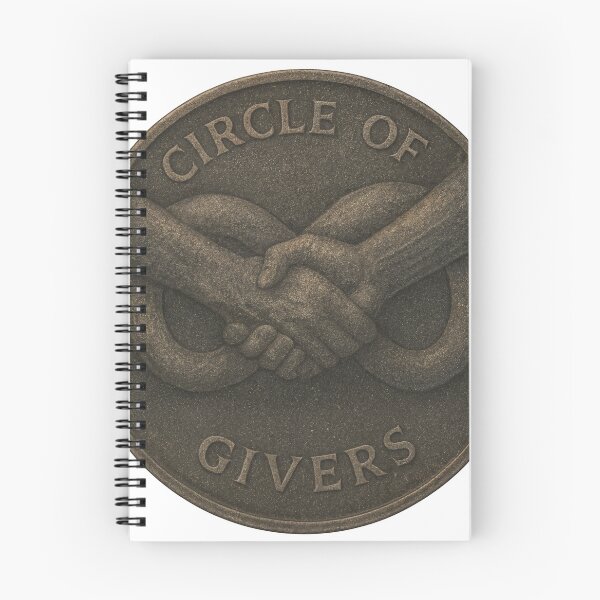 Item preview, Bronze coin with handshake and infinity loop, Circle of Givers text designed and sold by Creative88Art.