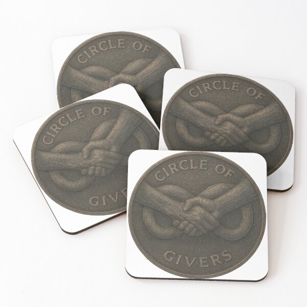 Item preview, Bronze coin with handshake and infinity loop, Circle of Givers text designed and sold by Creative88Art.