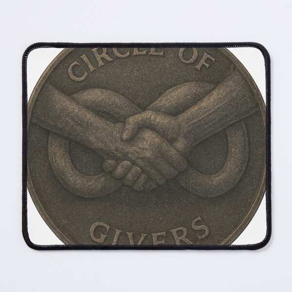 Item preview, Bronze coin with handshake and infinity loop, Circle of Givers text designed and sold by Creative88Art.