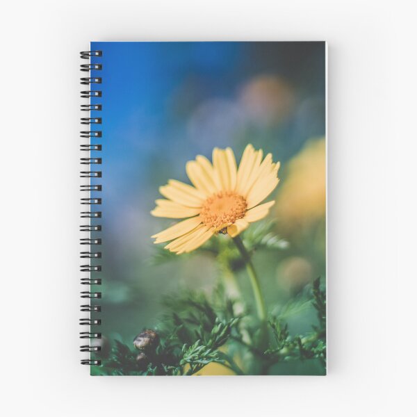 Item preview, Vibrant Yellow Flower Macro Photography with Moody Blue Bokeh designed and sold by MDB_Shop.
