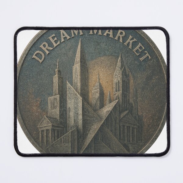 Item preview, Antique styled coin with Dream Market and eclectic city engraving designed and sold by Creative88Art.