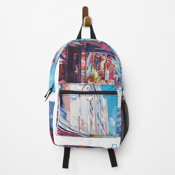 Item preview, Paris Eiffel Tower Cafe Street Art Print designed and sold by LaFabricaArt.