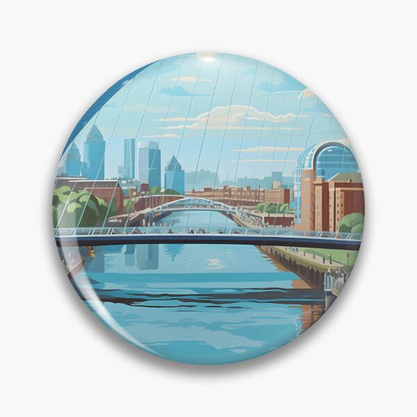 Item preview, Newcastle Millennium Bridge England Modern Travel Poster designed and sold by LaFabricaArt.