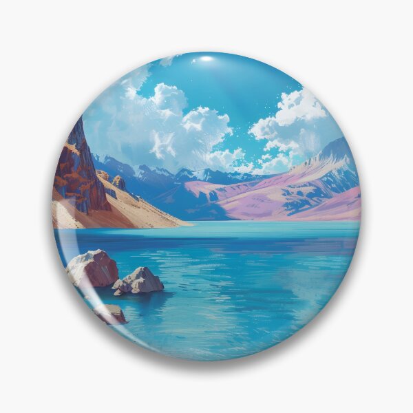 Item preview, Namtso Lake Tibet Vibrant Mountain Landscape Poster designed and sold by LaFabricaArt.