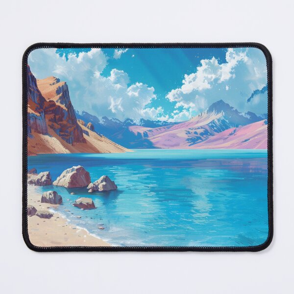 Item preview, Namtso Lake Tibet Vibrant Mountain Landscape Poster designed and sold by LaFabricaArt.