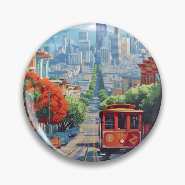 Item preview, San Francisco Cable Car Iconic City Poster designed and sold by LaFabricaArt.