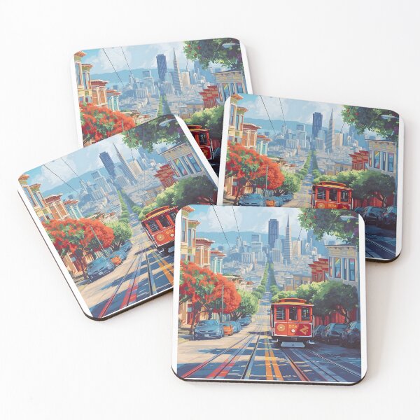Item preview, San Francisco Cable Car Iconic City Poster designed and sold by LaFabricaArt.