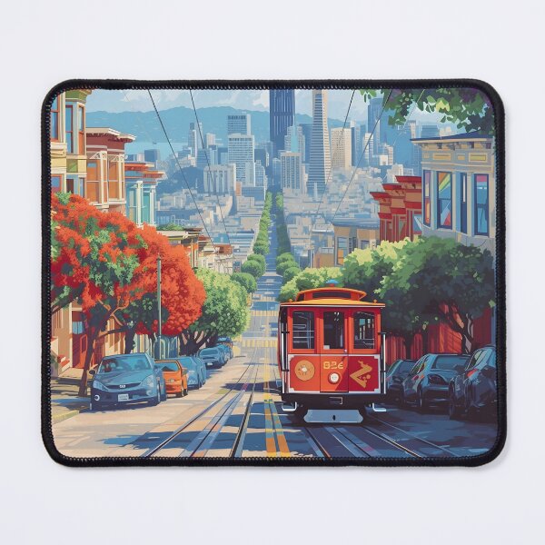 Item preview, San Francisco Cable Car Iconic City Poster designed and sold by LaFabricaArt.