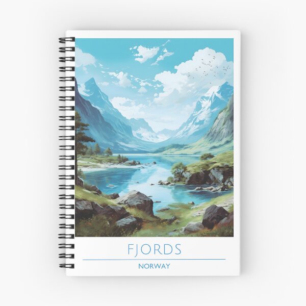 Item preview, Norway Fjords Majestic Blue Mountain Landscape Poster designed and sold by LaFabricaArt.