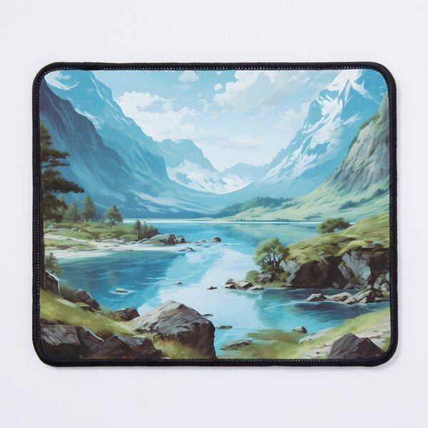 Item preview, Norway Fjords Majestic Blue Mountain Landscape Poster designed and sold by LaFabricaArt.