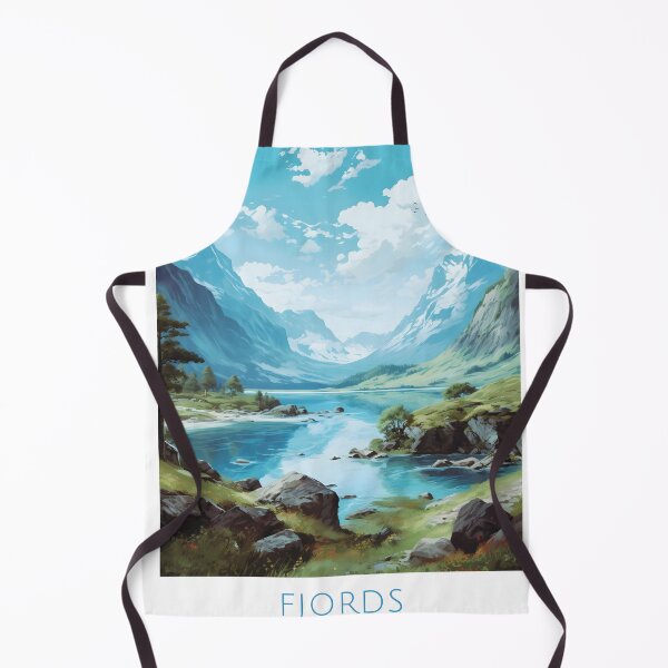 Item preview, Norway Fjords Majestic Blue Mountain Landscape Poster designed and sold by LaFabricaArt.