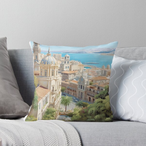 Item preview, Malaga Spain Mediterranean Cityscape Travel Art designed and sold by LaFabricaArt.