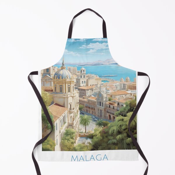 Item preview, Malaga Spain Mediterranean Cityscape Travel Art designed and sold by LaFabricaArt.