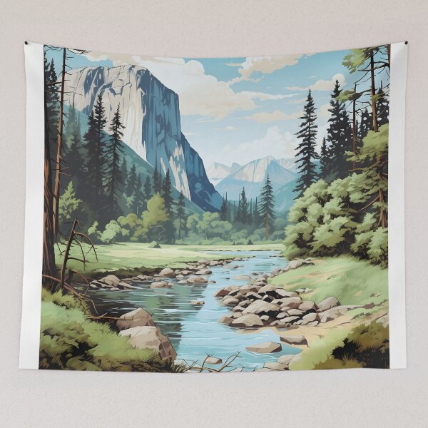 Item preview, Yosemite Valley El Capitan Vintage Nature Poster designed and sold by LaFabricaArt.